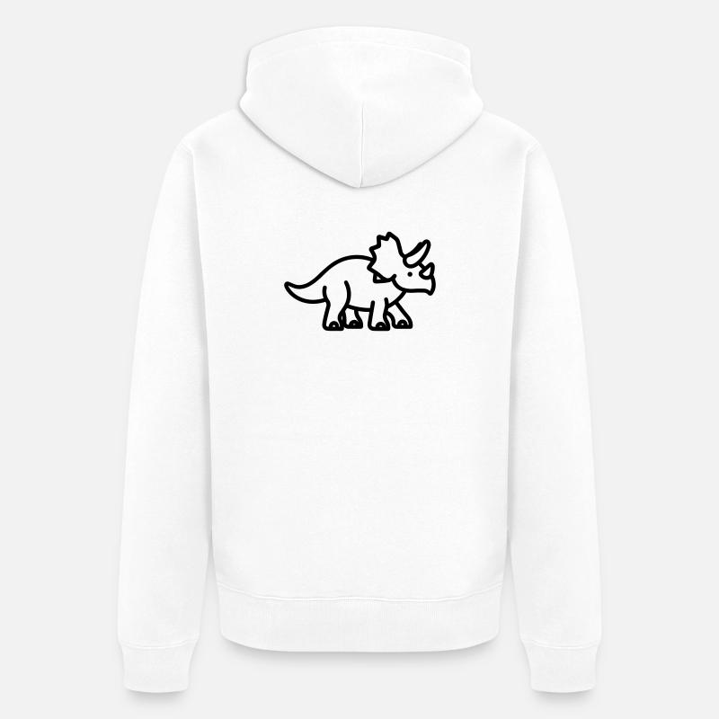 triceratops - Veste à capuche bio Premium Unisexe - blanc