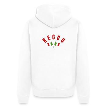 Recco Italian Flags Crossed - Unisex Premium Organic Zip Hoodie - white - Back - Thijin (182cm)