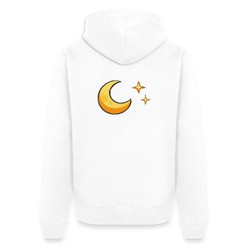 Moonshine Cartoon Night - Unisex Premium Organic Zip Hoodie - white - Back - Thijin (182cm)