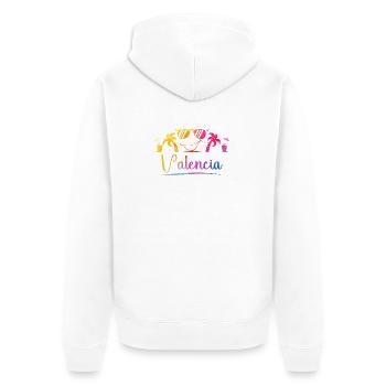 Valencia Strandfarben - Unisex Premium Bio Zip Hoodie - Weiß - Hinten - Thijin (182cm)
