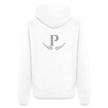 P - Unisex Premium Bio Zip Hoodie - Weiß - Hinten - Thijin (182cm)