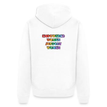 Les femmes autonomes soutiennent les femmes - Veste à capuche bio Premium Unisexe - blanc - Dos - Thijin (182cm)