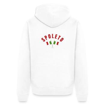 Spoleto Italienische Flaggen - Unisex Premium Bio Zip Hoodie - Weiß - Hinten - Thijin (182cm)