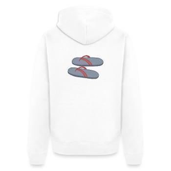 Conception de tongs de plage - Veste à capuche bio Premium Unisexe - blanc - Dos - Thijin (182cm)