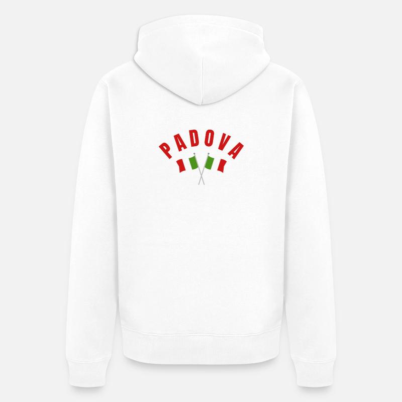 Padoue a franchi les drapeaux italiens - Veste à capuche bio Premium Unisexe - blanc