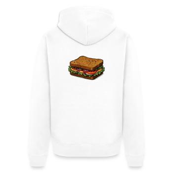Sandwich illustration - Unisex Premium Organic Zip Hoodie - white - Back - Thijin (182cm)