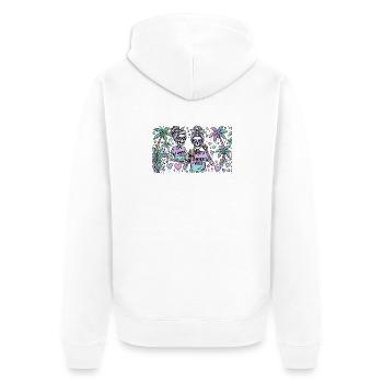 Sommer Vibes Skelettduo - Unisex Premium Bio Zip Hoodie - Weiß - Hinten - Thijin (182cm)