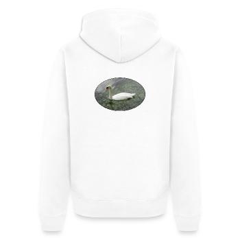 Swan swimming. - Unisex Premium Organic Zip Hoodie - white - Back - Thijin (182cm)
