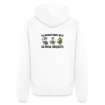 Videospiele Ich prokrastiniere nicht Sarkasmus - Unisex Premium Bio Zip Hoodie - Weiß - Hinten - Thijin (182cm)