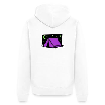 Graphique étoile de tente de camping - Veste à capuche bio Premium Unisexe - blanc - Dos - Thijin (182cm)
