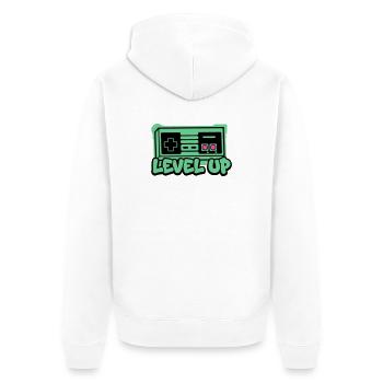 Level Up Controller Icon - Unisex Premium Bio Zip Hoodie - Weiß - Hinten - Thijin (182cm)