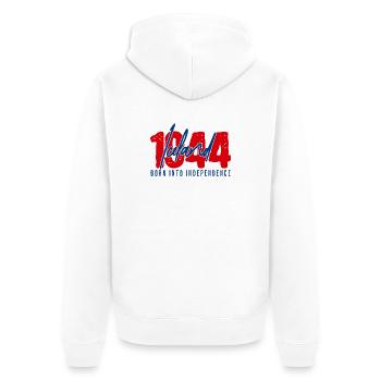 Islande 1944 – Né dans l’indépendance | République - Veste à capuche bio Premium Unisexe - blanc - Dos - Thijin (182cm)