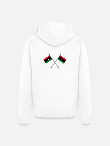 Libysche Flagge - Unisex Premium Bio Zip Hoodie - Weiß