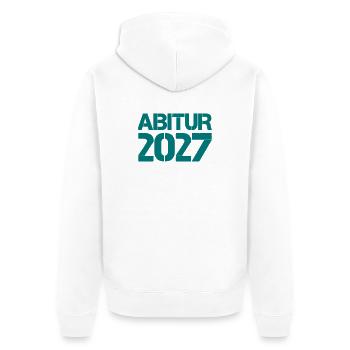 Abitur 2027 Jahrgangs-Design - Unisex Premium Bio Zip Hoodie - Weiß - Hinten - Thijin (182cm)