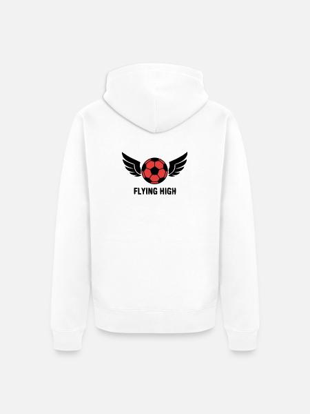 Fussball Fliegende Fluegel Logo - Unisex Premium Bio Zip Hoodie - Weiß