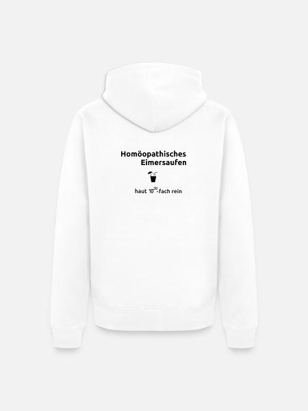 Homoeopathisches_Eimersaufen - Unisex Premium Bio Zip Hoodie - Weiß