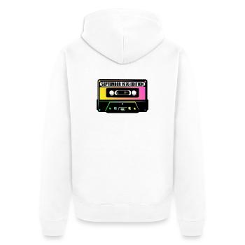 50. Geburtstag September 1976, Musik - Unisex Premium Bio Zip Hoodie - Weiß - Hinten - Thijin (182cm)