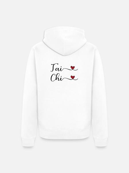 Tai Chi Herz - Unisex Premium Bio Zip Hoodie - Weiß
