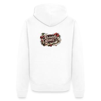 Rockabilly Rebel Tattoo Style - Unisex Premium Bio Zip Hoodie - Weiß - Hinten - Thijin (182cm)