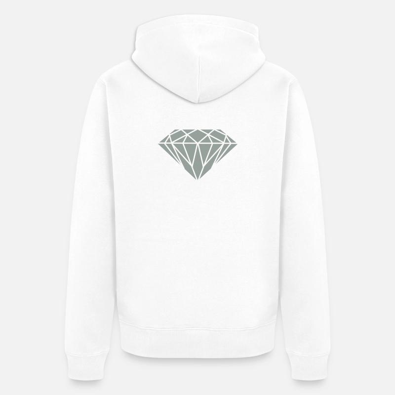 Diamant - Veste à capuche bio Premium Unisexe - blanc
