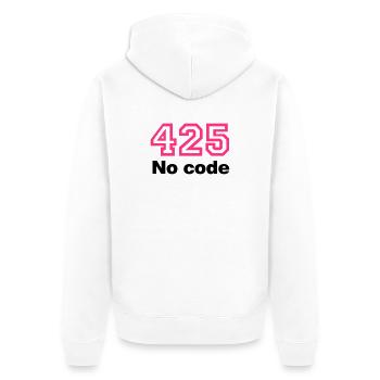 Error 425 No Code - Unisex Premium Bio Zip Hoodie - Weiß - Hinten - Thijin (182cm)