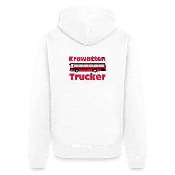 Busfahrer Bus Omnibus Krawatten Trucker (25) - Unisex Premium Bio Zip Hoodie - Weiß - Hinten - Thijin (182cm)