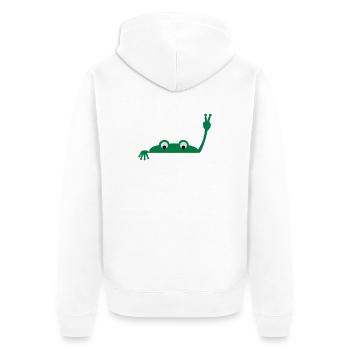 Frog face - Unisex Premium Bio Zip Hoodie - Weiß - Hinten - Thijin (182cm)