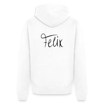 Felix - Unisex Premium Organic Zip Hoodie - white - Back - Thijin (182cm)