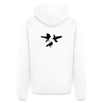 Three raven crows - Unisex Premium Organic Zip Hoodie - white - Back - Thijin (182cm)