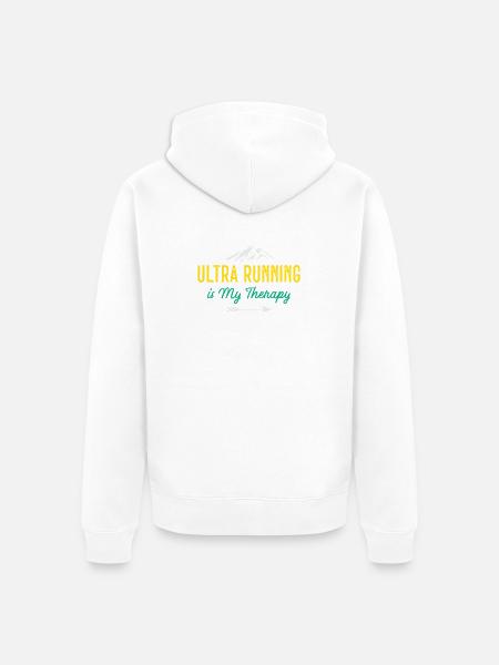 Ultra Running is My Therapy - Unisex Premium Organic Zip Hoodie - white