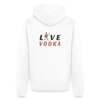 love vodka - Unisex Premium Organic Zip Hoodie - white - Back - Thijin (182cm)