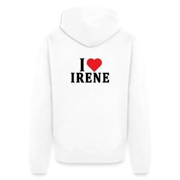 t-shirt I love Irene t-shirt idée cadeau - Veste à capuche bio Premium Unisexe - blanc - Dos - Thijin (182cm)