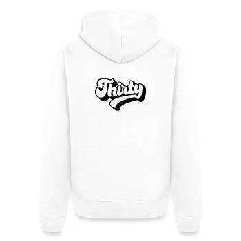 Dreißig 30. Geburtstag Männer Frauen 30 Jahre alt - Unisex Premium Bio Zip Hoodie - Weiß - Hinten - Thijin (182cm)