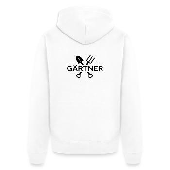 Gärtner Garten Leidenschaft Symbol grün Wald icon - Unisex Premium Bio Zip Hoodie - Weiß - Hinten - Thijin (182cm)