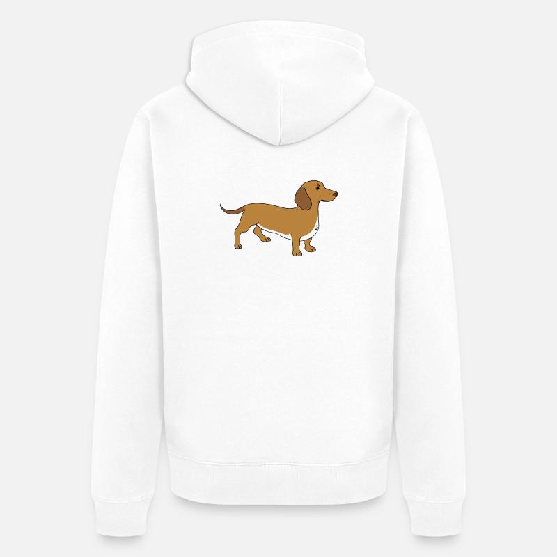 Teckel - Veste à capuche bio Premium Unisexe - blanc