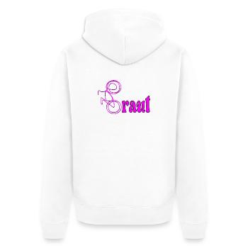 JUNGGESELLINNENABSCHIED FAHRRAD RAD JGA BRAUT - Unisex Premium Bio Zip Hoodie - Weiß - Hinten - Thijin (182cm)