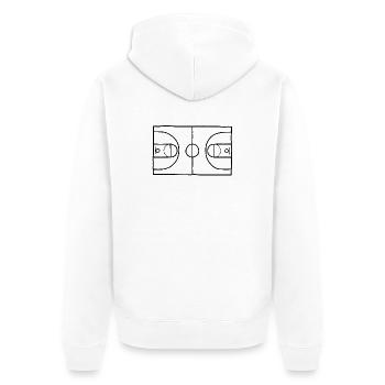Baketballfeld - Unisex Premium Bio Zip Hoodie - Weiß - Hinten - Thijin (182cm)