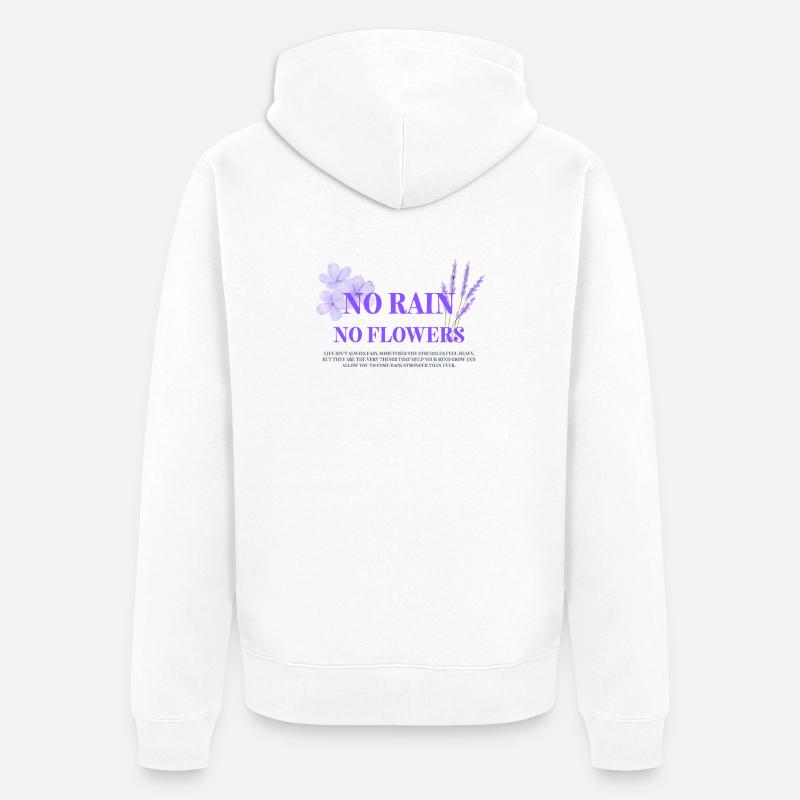Pas de pluie, pas de fleurs - Veste à capuche bio Premium Unisexe - blanc