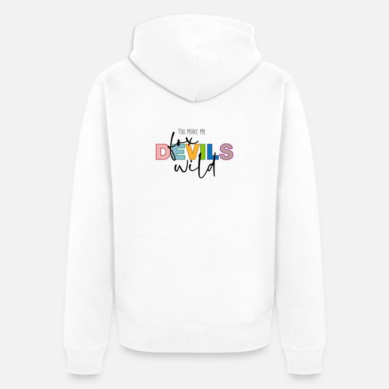 You make me fox devils wild - Unisex Premium Bio Zip Hoodie - Weiß