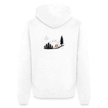 Trailrunner Geschenk Läufer Berge T-Shirt Hoodie - Unisex Premium Bio Zip Hoodie - Weiß - Hinten - Thijin (182cm)