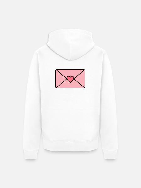 Liebesbrief mit Herz - Unisex Premium Bio Zip Hoodie - Weiß