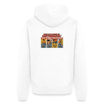 Earthquake Safety Guide - Unisex Premium Organic Zip Hoodie - white - Back - Thijin (182cm)