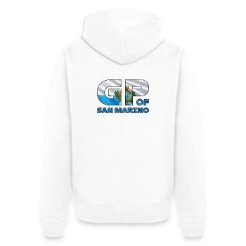 san_marino_gp - Veste à capuche bio Premium Unisexe - blanc - Dos - Thijin (182cm)