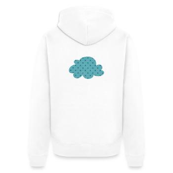 Wolke Punkte Dots Wetter Kinderzimmer Deko Kinder - Unisex Premium Bio Zip Hoodie - Weiß - Hinten - Thijin (182cm)
