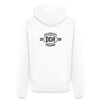 DDR Geburtstag Shirt, Hoodie, Tasse Jahrgang 2008 - Unisex Premium Bio Zip Hoodie - Weiß - Hinten - Thijin (182cm)