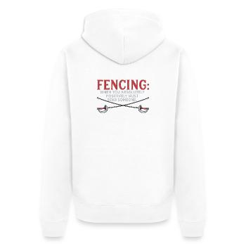 Funny Fencing Absolutely Must Stab Someone Art - Unisex Premium Bio Zip Hoodie - Weiß - Hinten - Thijin (182cm)