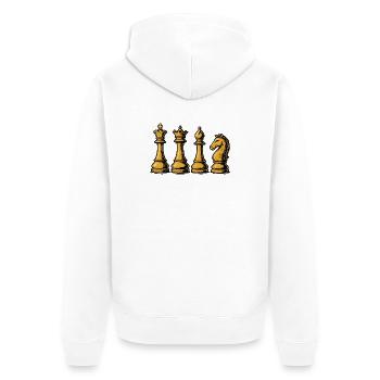 Königliche Schachfiguren Vintage - Unisex Premium Bio Zip Hoodie - Weiß - Hinten - Thijin (182cm)