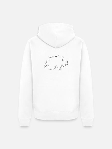 Schweiz Land Outline - Unisex Premium Bio Zip Hoodie - Weiß