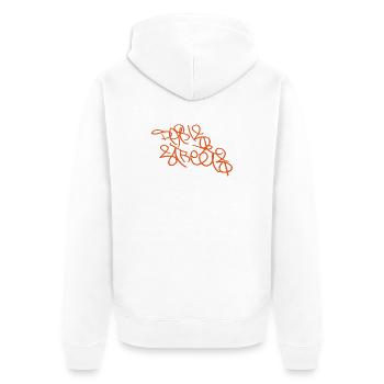 Coolstes Paris T-Shirt - Unisex Premium Bio Zip Hoodie - Weiß - Hinten - Thijin (182cm)