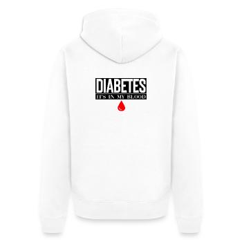 Diabetes liegt in meinem Blut - Unisex Premium Bio Zip Hoodie - Weiß - Hinten - Thijin (182cm)